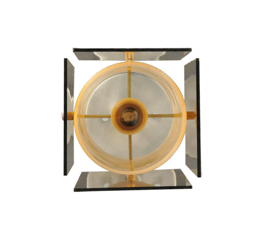 Meyda Lighting Metro 6" Silver Mini Pendant Light With Amber Quadrato Shade Glass
