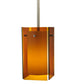 Meyda Lighting Metro 6" Silver Mini Pendant Light With Amber Quadrato Shade Glass