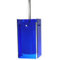 Meyda Lighting Metro 6" Silver Mini Pendant Light With Blue Quadrato Shade Glass