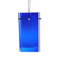 Meyda Lighting Metro 6" Silver Mini Pendant Light With Blue Quadrato Shade Glass
