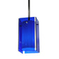 Meyda Lighting Metro 6" Silver Mini Pendant Light With Blue Quadrato Shade Glass
