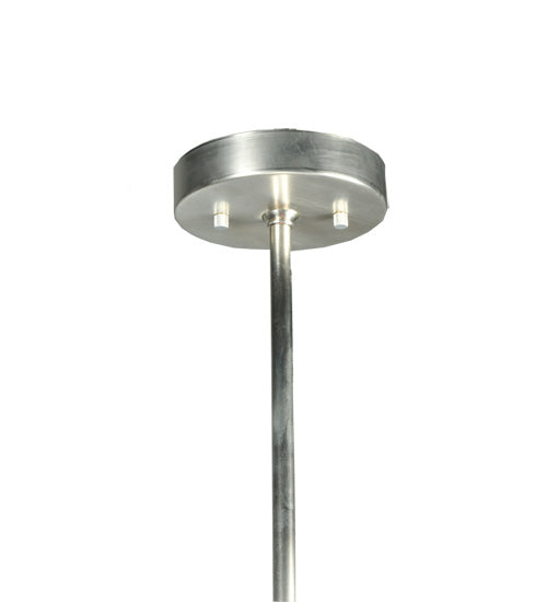 Meyda Lighting Metro 6" Silver Mini Pendant Light With Blue Quadrato Shade Glass