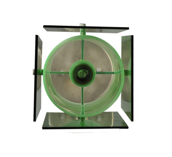 Meyda Lighting Metro 6" Silver Mini Pendant Light With Green Quadrato Shade Glass