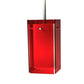 Meyda Lighting Metro 6" Silver Mini Pendant Light With Red Quadrato Shade Glass