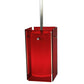 Meyda Lighting Metro 6" Silver Mini Pendant Light With Red Quadrato Shade Glass