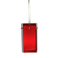 Meyda Lighting Metro 6" Silver Mini Pendant Light With Red Quadrato Shade Glass