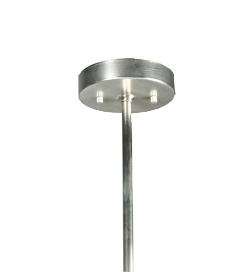 Meyda Lighting Metro 6" Silver Mini Pendant Light With Red Quadrato Shade Glass