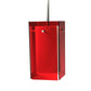 Meyda Lighting Metro 6" Silver Mini Pendant Light With Red Quadrato Shade Glass