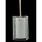 Meyda Lighting Metro 6" Silver Mini Pendant Light With White & Clear Quadrato Shade Glass