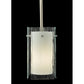 Meyda Lighting Metro 6" Silver Mini Pendant Light With White & Clear Quadrato Shade Glass