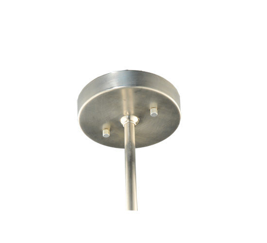 Meyda Lighting Metro 6" Silver Mini Pendant Light With White & Clear Quadrato Shade Glass