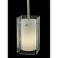 Meyda Lighting Metro 6" Silver Mini Pendant Light With White & Clear Quadrato Shade Glass