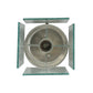Meyda Lighting Metro 6" Silver Mini Pendant Light With White & Clear Quadrato Shade Glass