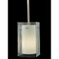 Meyda Lighting Metro 6" Silver Mini Pendant Light With White & Clear Quadrato Shade Glass