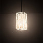 Meyda Lighting Metro 6" Textured Black Blanco Swirl Quadrato Mini Pendant Light With White & Clear Shade Glass