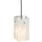 Meyda Lighting Metro 6" Textured Black Blanco Swirl Quadrato Mini Pendant Light With White & Clear Shade Glass