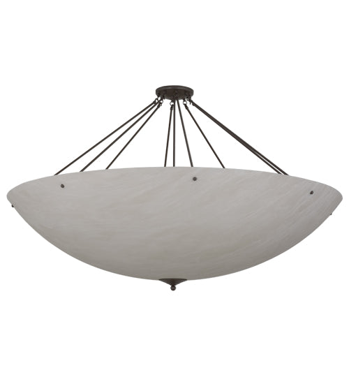 Meyda Lighting Metro 60" 12-Light Timeless Bronze Semi-flush Mount Ceiling Light With Whitestone Idalight Shade Glass