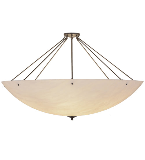 Meyda Lighting Metro 60" 12-Light Timeless Bronze Semi-flush Mount Ceiling Light With Whitestone Idalight Shade Glass