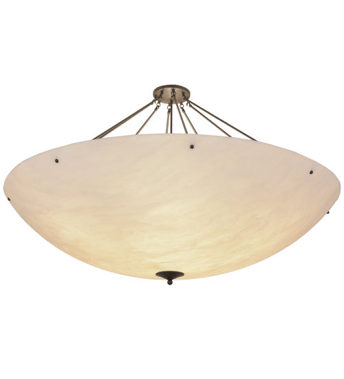 Meyda Lighting Metro 60" 12-Light Timeless Bronze Semi-flush Mount Ceiling Light With Whitestone Idalight Shade Glass