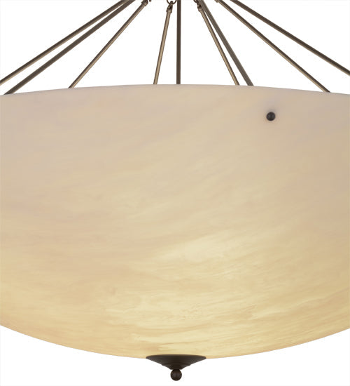 Meyda Lighting Metro 60" 12-Light Timeless Bronze Semi-flush Mount Ceiling Light With Whitestone Idalight Shade Glass