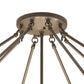 Meyda Lighting Metro 60" 12-Light Timeless Bronze Semi-flush Mount Ceiling Light With Whitestone Idalight Shade Glass