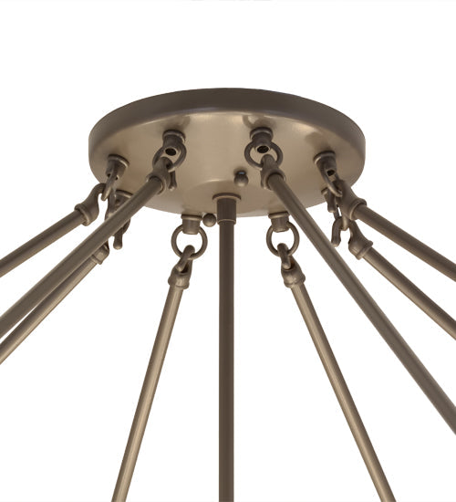 Meyda Lighting Metro 60" 12-Light Timeless Bronze Semi-flush Mount Ceiling Light With Whitestone Idalight Shade Glass