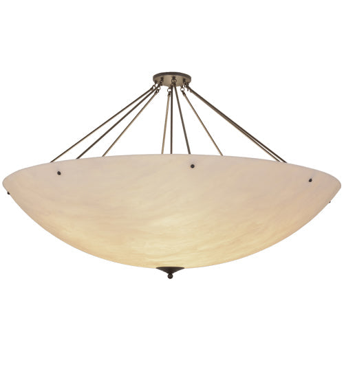 Meyda Lighting Metro 60" 12-Light Timeless Bronze Semi-flush Mount Ceiling Light With Whitestone Idalight Shade Glass