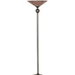 Meyda Lighting Metro 69" Craftsman Brown Chambord Swirl Deco Ball Torchiere Floor Lamp With Mauve Shade Glass