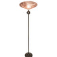 Meyda Lighting Metro 69" Craftsman Brown Chambord Swirl Deco Ball Torchiere Floor Lamp With Mauve Shade Glass