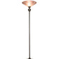 Meyda Lighting Metro 69" Craftsman Brown Chambord Swirl Deco Ball Torchiere Floor Lamp With Mauve Shade Glass
