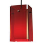 Meyda Lighting Metro 6"Sq Black Mini Pendant Light With Transparent Red Idalight Quadrato Shade Glass