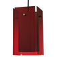 Meyda Lighting Metro 6"Sq Black Mini Pendant Light With Transparent Red Idalight Quadrato Shade Glass