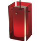 Meyda Lighting Metro 6"Sq Black Mini Pendant Light With Transparent Red Idalight Quadrato Shade Glass