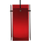 Meyda Lighting Metro 6"Sq Black Mini Pendant Light With Transparent Red Idalight Quadrato Shade Glass