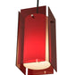 Meyda Lighting Metro 6"Sq Black Mini Pendant Light With Transparent Red Idalight Quadrato Shade Glass