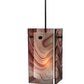 Meyda Lighting Metro 7" Black Chambord Swirl Mini Pendant Light With Purple Quadrato Shade Glass
