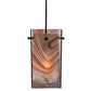 Meyda Lighting Metro 7" Black Chambord Swirl Mini Pendant Light With Purple Quadrato Shade Glass