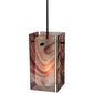 Meyda Lighting Metro 7" Black Chambord Swirl Mini Pendant Light With Purple Quadrato Shade Glass