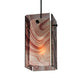 Meyda Lighting Metro 7" Black Chambord Swirl Mini Pendant Light With Purple Quadrato Shade Glass
