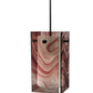 Meyda Lighting Metro 7" Black Chambord Swirl Mini Pendant Light With Purple Quadrato Shade Glass
