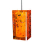 Meyda Lighting Metro 7" Black Magma Mini Pendant Light With Orange Quadrato Shade Glass