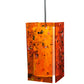 Meyda Lighting Metro 7" Black Magma Mini Pendant Light With Orange Quadrato Shade Glass
