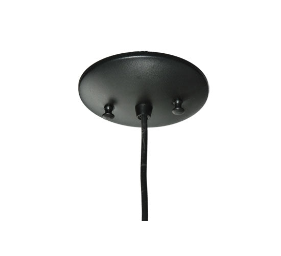 Meyda Lighting Metro 7" Black Mini Pendant Light With Blue Quadrato Shade Glass