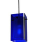 Meyda Lighting Metro 7" Black Mini Pendant Light With Blue Quadrato Shade Glass