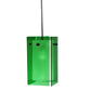 Meyda Lighting Metro 7" Black Mini Pendant Light With Green Quadrato Shade Glass