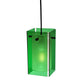 Meyda Lighting Metro 7" Black Mini Pendant Light With Green Quadrato Shade Glass