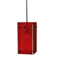 Meyda Lighting Metro 7" Black Mini Pendant Light With Red Quadrato Shade Glass