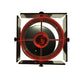 Meyda Lighting Metro 7" Black Mini Pendant Light With Red Quadrato Shade Glass