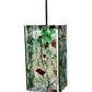 Meyda Lighting Metro 7" Black Parade Mini Pendant Light With Green & Red Confetti Quadrato Shade Glass