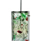 Meyda Lighting Metro 7" Black Parade Mini Pendant Light With Green & Red Confetti Quadrato Shade Glass